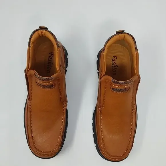 Men’s Brown Slip-On Ankle Boots Comfort Outdoor Casual Size EU 39 - Picture 3 of 13